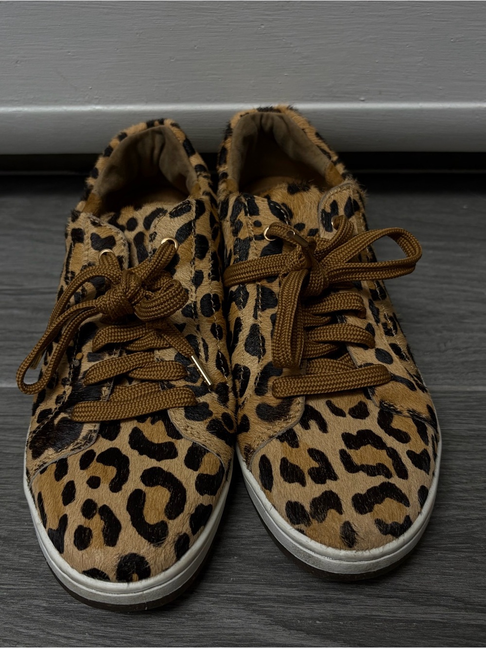 Aetrex Leopard-Print Sneakers in Brown and Black